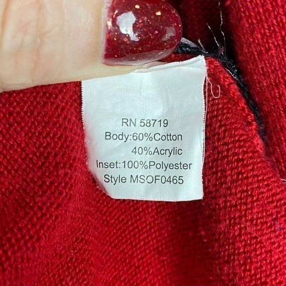 Elementz Floral Sheer 2-Layer Ruffle Open Sweater Cardigan Women's XL Red Black - Picture 10 of 11